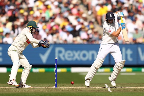 Joe Root batting during the fourth Ashes Test.