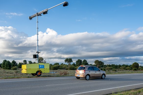 Mobile point-to-point speed cameras on WA roads.