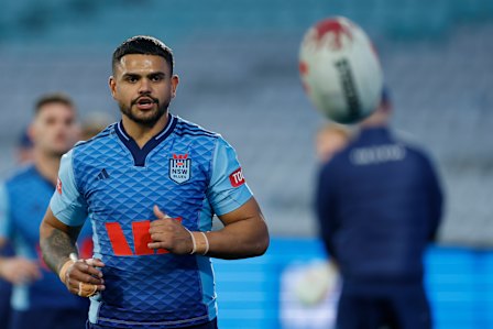 Latrell Mitchell is hoping his back injury doesn’t cruel his Origin ambitions.