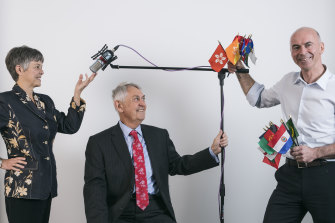 Appen founders Dr Julie Vonwiller and Chris Vonwiller with chief executive Mark Brayan.