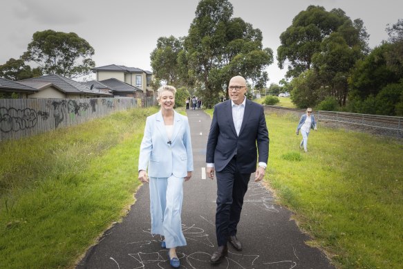Victorian senator Bridget McKenzie with Opposition Leader Peter Dutton in Melbourne last year.