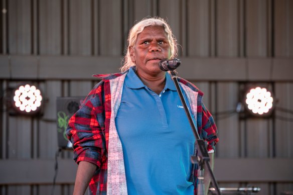 Loretta George, whose brother, Balang TE Lewis, is celebrated at the annual Djarmalak Festival.