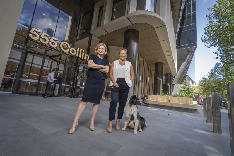 Outside the Charter Hall building on Collins Street, now home to a list of bluechip tenants.