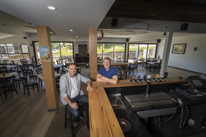 Ready to welcome the locals: Wayne Elly (left) and Greg Hocking want to target a sustainable local market in Hepburn Springs, rather than rely on tourism.