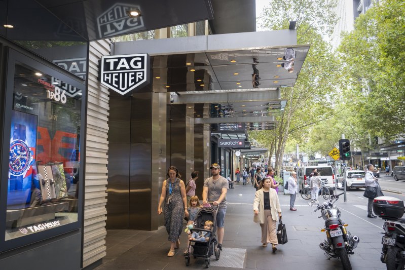 Swatch joins an established luxury watch precinct that includes Tag Heuer, Bremont and Rolex stores.