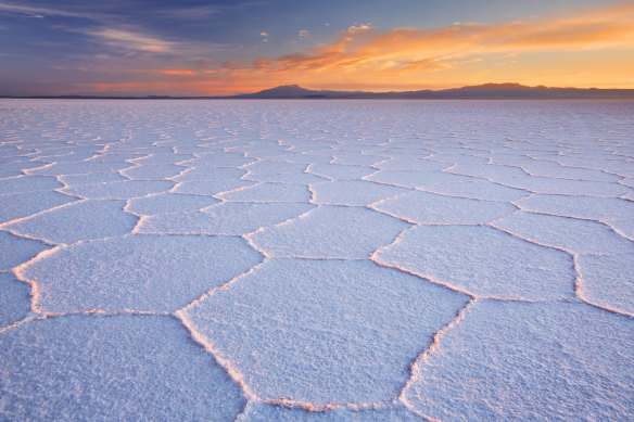 The world’s largest salt flat, Salar de Uyuni in Bolivia.