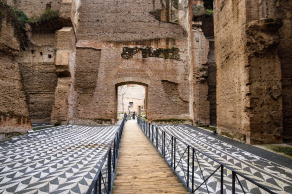 The Baths of Caracalla, also known as the Thermae Antoninianae, in Rome, Italy.