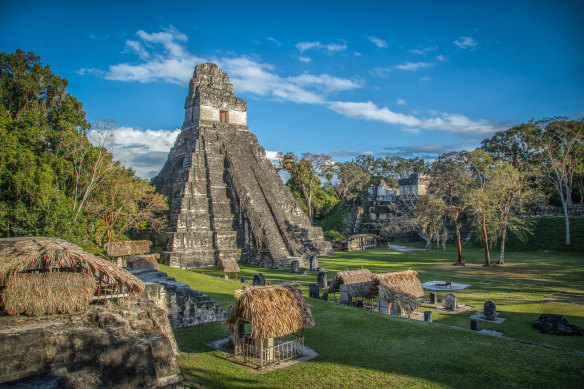 Temple I, also known as the Temple of the Great Jaguar, in Tikal, Guatemala.