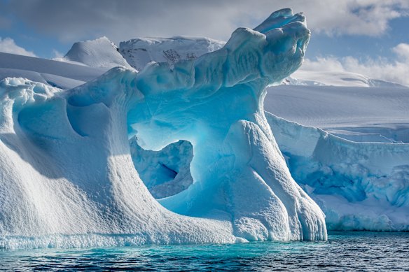 An eroded iceberg, Wilhemina Bay, Antarctica.

