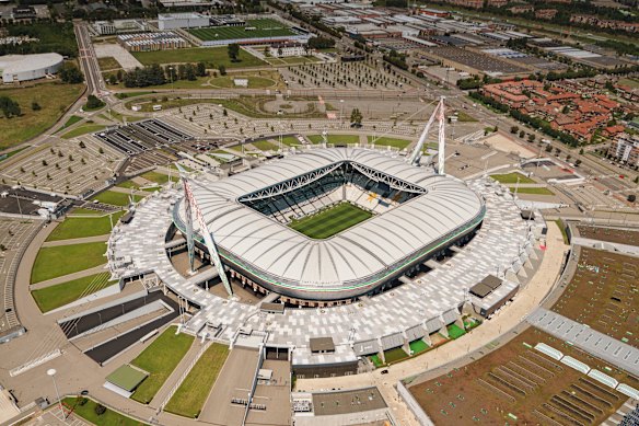 Turin’s imposing Allianz Stadium is the home of the city’s famed Juventus football team.