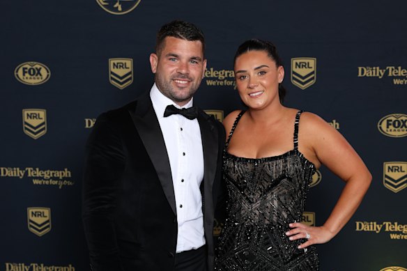 Adam Reynolds and wife Tallara on the red carpet.