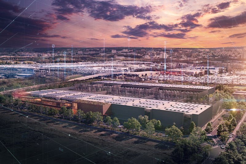 A rendering of a data centre that Goodman says it will begin building in Paris this financial year.