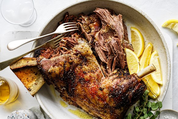 RecipeTin’s Greek-style slow-roasted lamb shoulder.