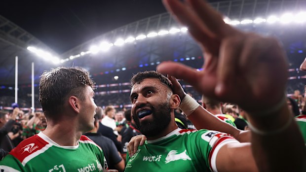 Alex Johnston after his record-breaking try.