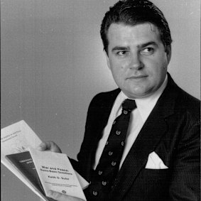 Suter in 1985 as then leader of the Christian Nuclear Disarmament movement, with publications he has written on the subject.