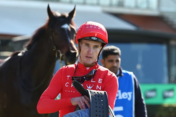 Chad Schofield after riding Without Peer to a win on Saturday.