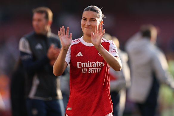 Central character: Catley at the Emirates earlier this month.