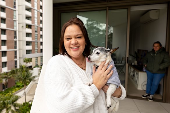 Becky Lois said early intervention and social housing was key in helping her, her eight-year-old son, and dog Coconut to avoid homelessness. 