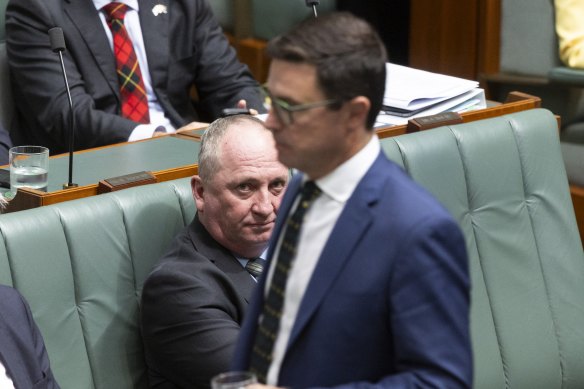Barnaby Joyce, left, has been a rival to Nationals leader David Littleproud for years.