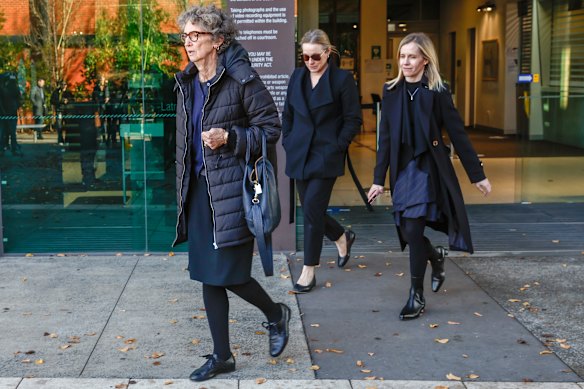 Rogers and colleagues Jane Warren (centre) and Sarah Lenthall outside court on June 30.