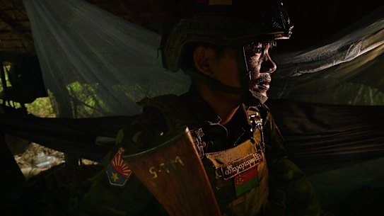 Mayw Bwey (The Snake), 22, serving with the Karen National Liberation Army’s 7th Brigade, Battalion 101, on duty.