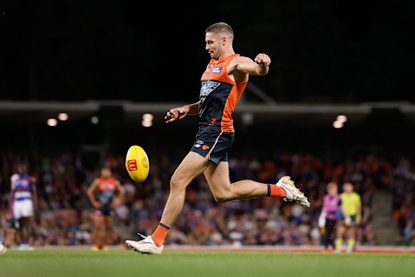 The Giants’ Jesse Hogan won the game for his team against Geelong last week.