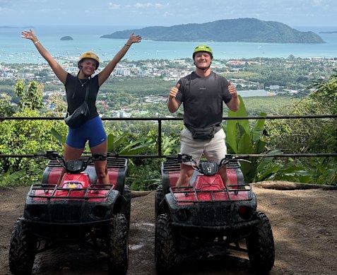 Ethan Strange and his partner Milayna in Phuket
