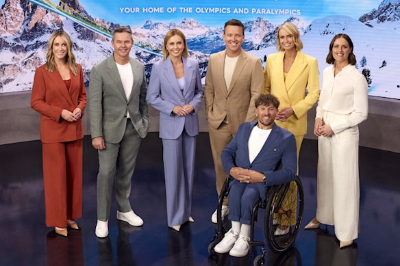  Leila McKinnon, Todd Woodbridge, Ally Langdon, James Bracey, Dylan Alcott, Sylvia Jeffreys and Ellie Cole.