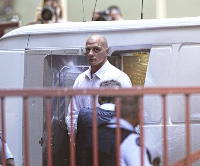 Matthew Johnson arrives at court for his sentencing for the murder of underworld figure Carl Williams. 