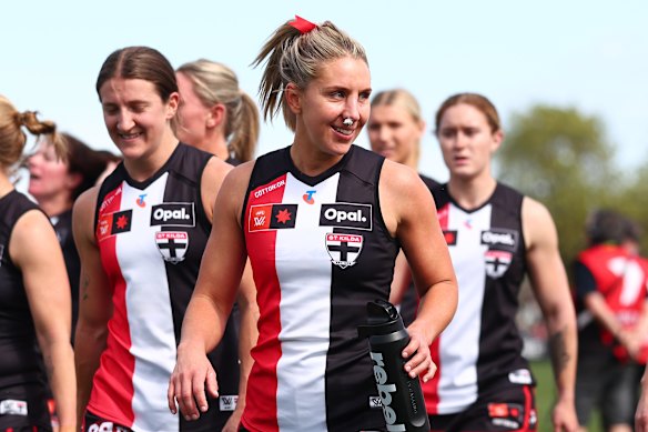 Hannah Priest overcame a broken nose to lead her side to a record victory over Port Adelaide.