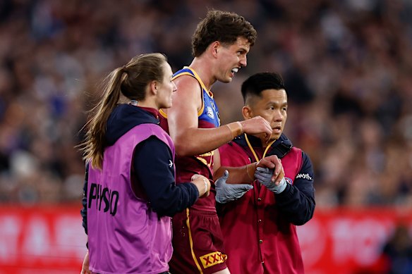  Jarrod Berry was helped from the field on Saturday night.