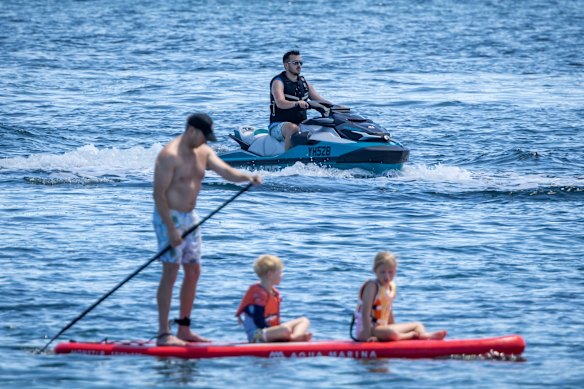 Safety a concern with Jet Skiers sharing the water for recreation at Half Moon Bay.