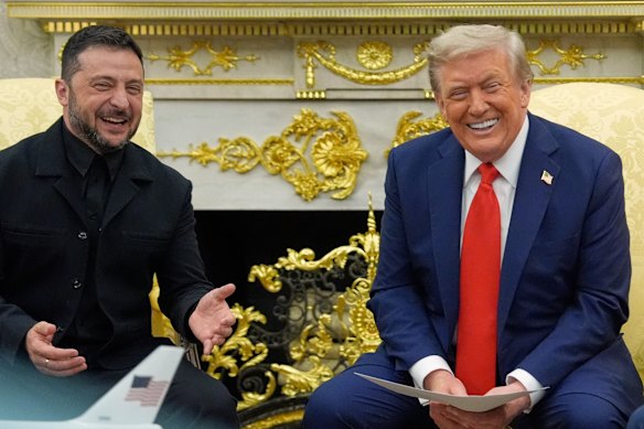 Trump and Zelensky found humour during the press conference.