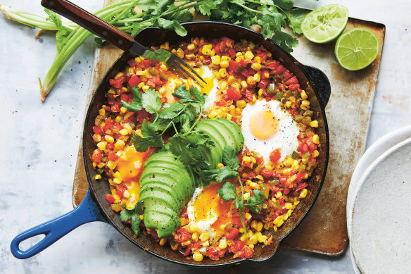 This dish, like a cross between succotash and shakshuka, is equally good for breakfast, lunch or dinner.