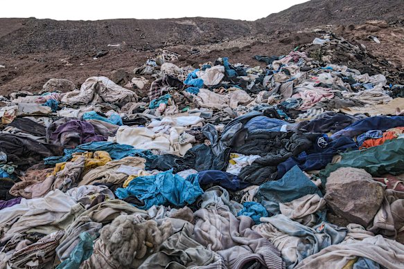 Textile waste in the Atacama Desert, Chile.