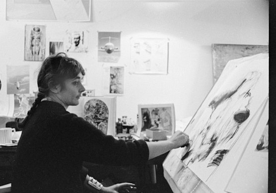 Robert Walker’s “Janet Dawson in her Paddington studio” (1966).