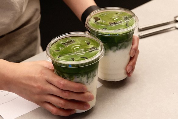 Iced matcha at Matcha Kobo on Lonsdale Street.