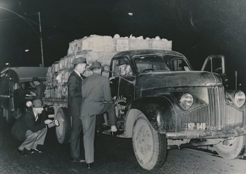 Detectives check a truck as part of the Market Murders investigation.