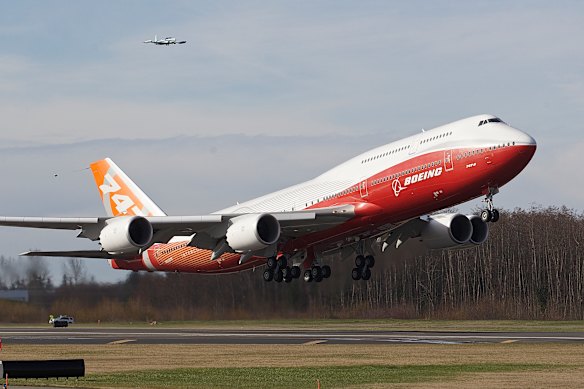 The 747-8, the last version of the jumbo jet, which went out of production in 2022.