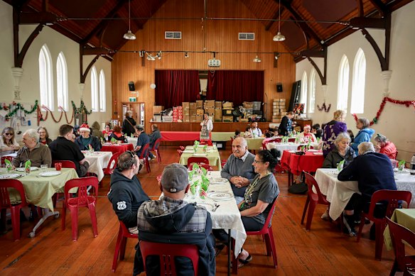 The lunch in the church hall.