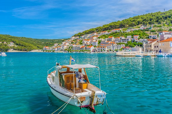 Summer at the picturesque Croatian town of Pucisca, located on the Island of Brac.