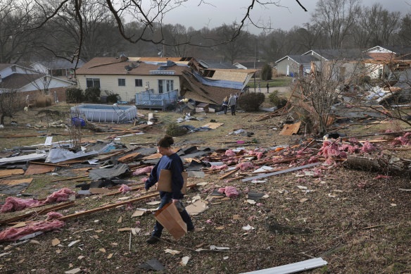 A field of debris in Missouri.