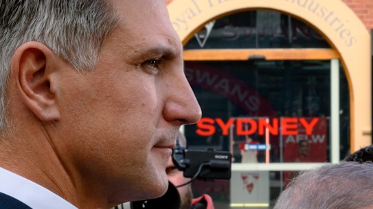 Matthew Pavlich at Swans HQ.