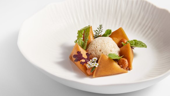 At Cristal Room, Anne-Sophie Pic creates exquisite, Asian-inflected French dishes, using local ingredients.