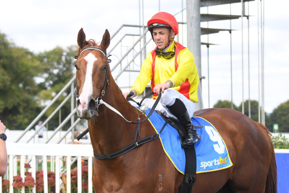 Dean Holland in March 2023. He rode in
the Newmarket Handicap in Kah’s place after her accident but died six weeks later in a race fall.