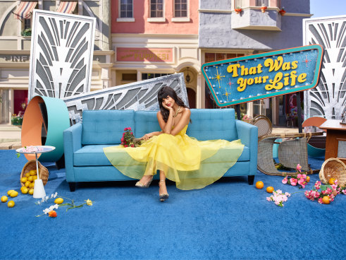 Jamil as Tahani on The Good Place, the hit sitcom on which she starred from 2016 to 2020.