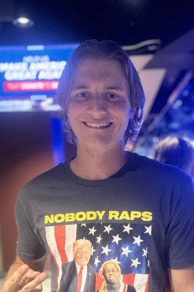 Logan Eckerfield, 20, said he supported Donald Trump because of his policies on border protection.