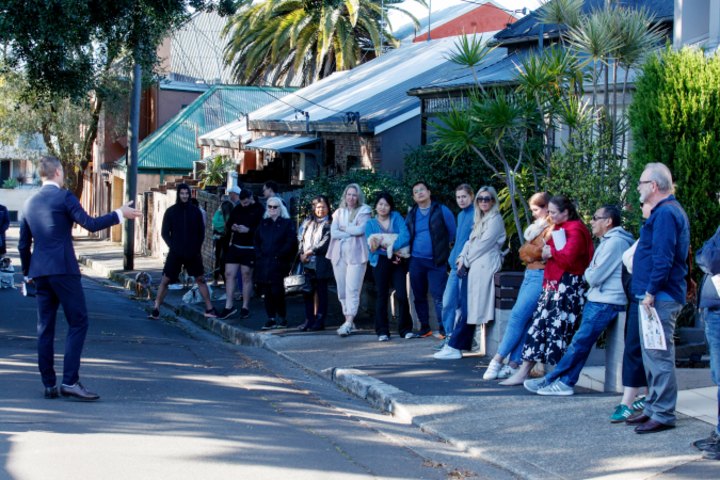 Nine buyers registered to bid on 42 Lawson Street Balmain.
