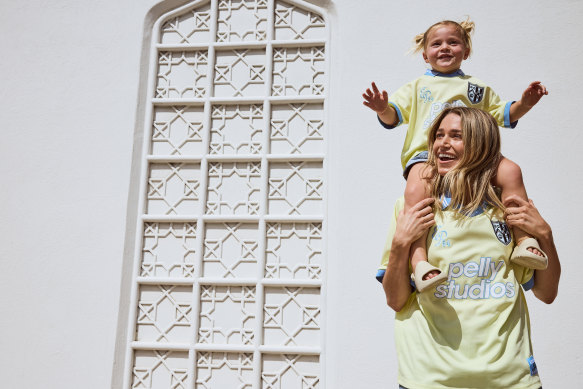 Ellidy Pullin, with daughter Minnie, has collaborated with Australian brand Ena Pelly.