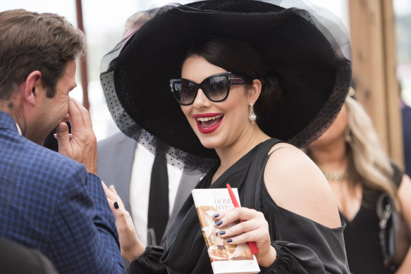 Francesca Packer in the Emirates marquee at Derby Day. Photo by Jesse Marlow.